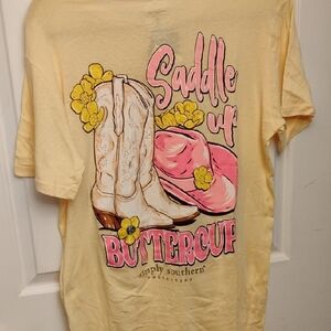 Simply Southern Yellow and Pink Cowgirl Graphic Tee